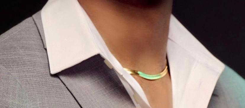 Gold Herringbone Necklace