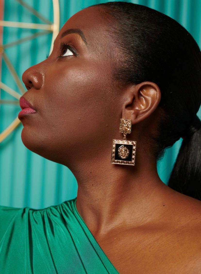 The Glam Gold Lion Earrings