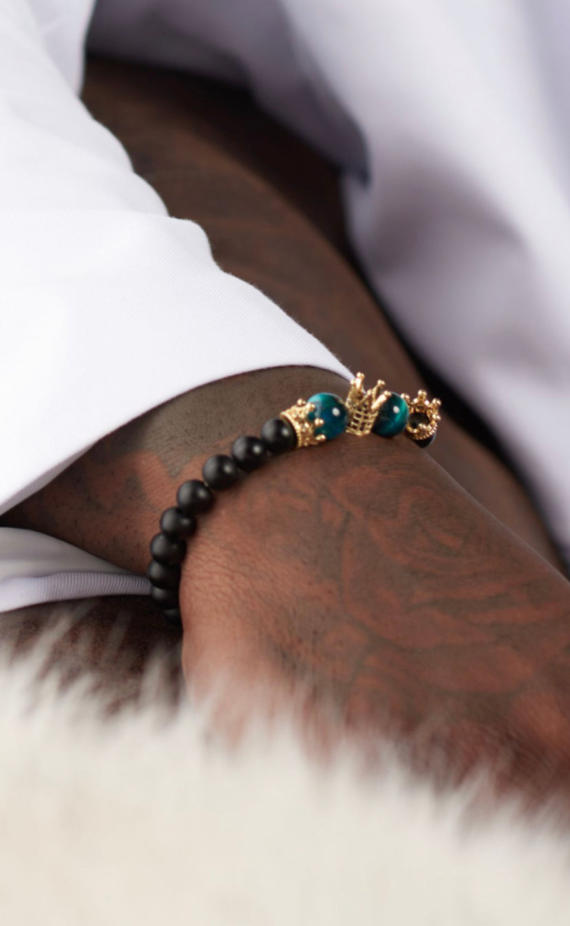 Men’s Teal Tiger Eye Bracelet